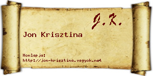 Jon Krisztina névjegykártya