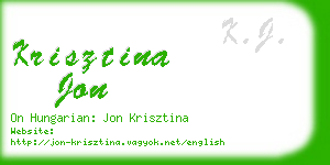 krisztina jon business card